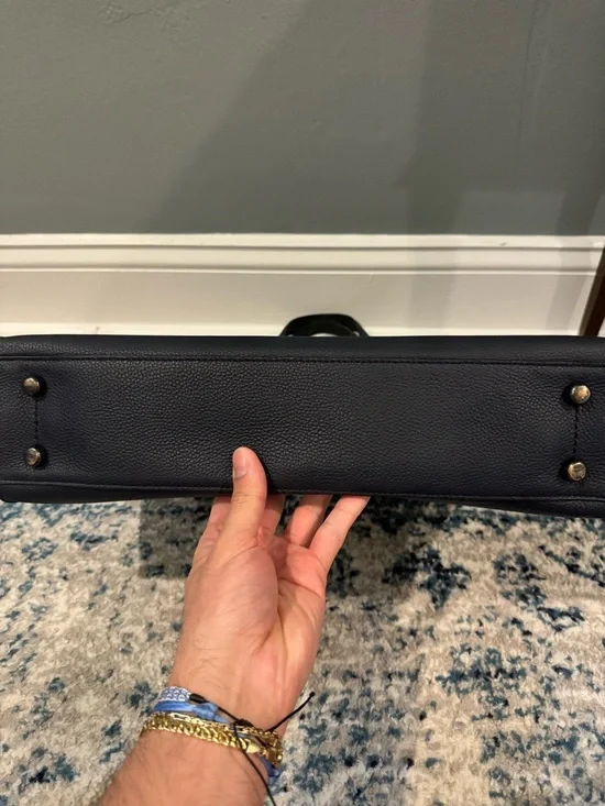 Coach Blue Leather Charlie Briefcase Bag - Picture 13 of 16